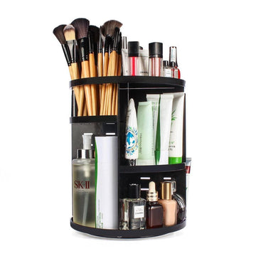360 degrees Rotation Cosmetic Organizer - Black - EZ Life